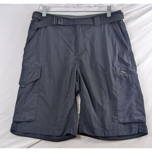 Columbia Omni-Shade Cargo Shorts Mens 30x10 Sun Protection Belted Black Hiking